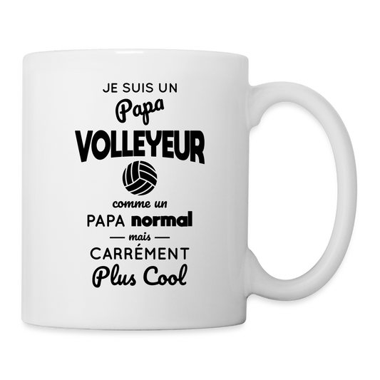 Mug blanc - Papa volleyeur plus cool - blanc