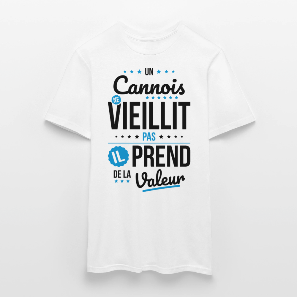 T-shirt Homme - Un Cannois ne vieillit pas - blanc
