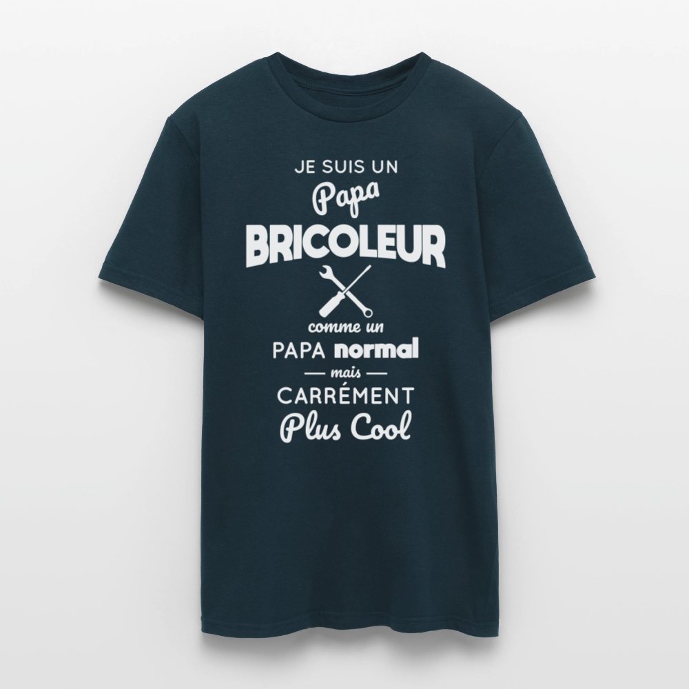 T-shirt Homme - Papa bricoleur plus cool - marine
