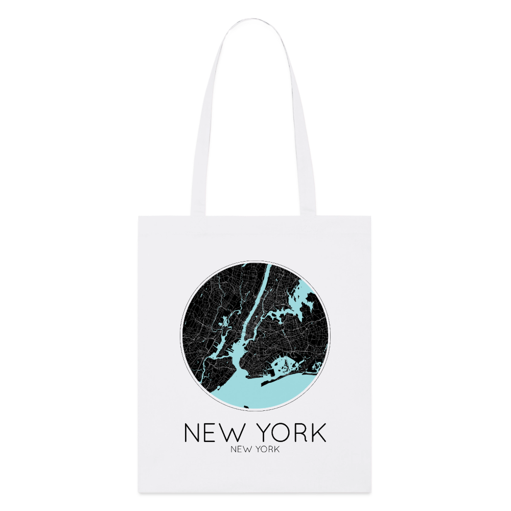 Tote Bag New York Bio Coloris Clair – Plan de New York - blanc