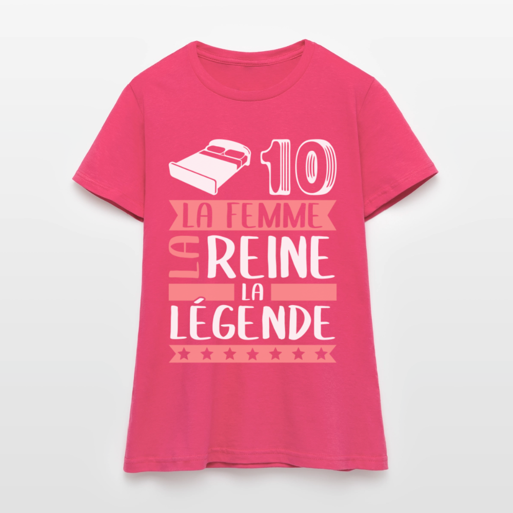 T-shirt femme Lydie rébus – La femme, la reine, la légende - rose azalée