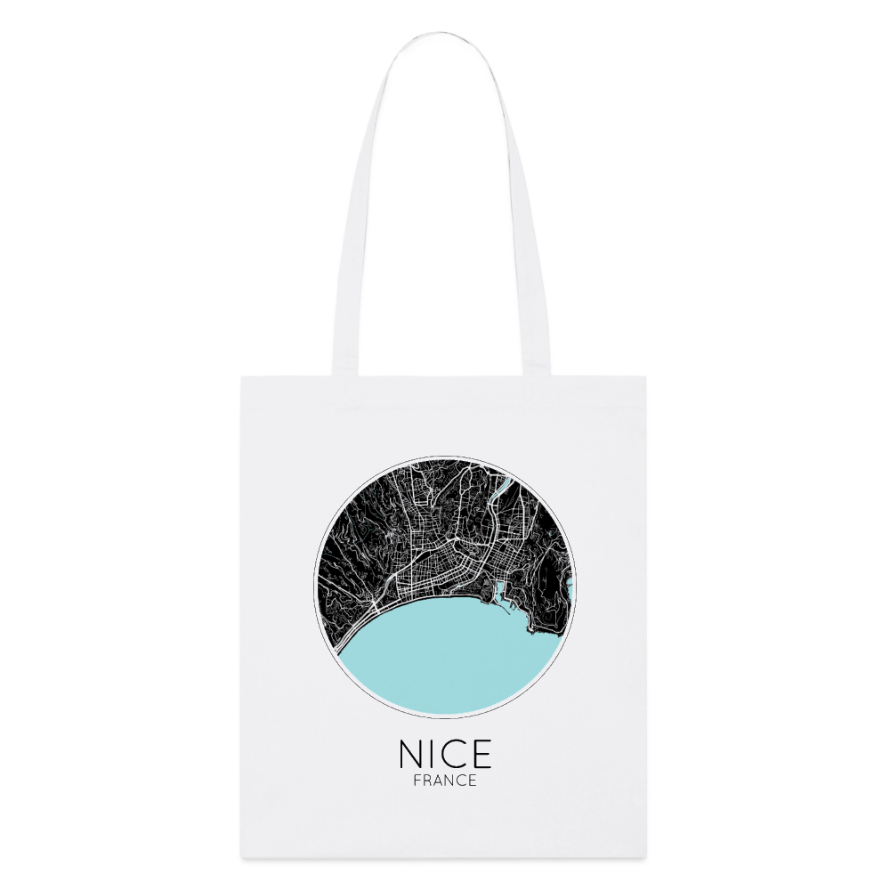 Tote Bag Nice Bio Coloris Clair – Plan de Nice - blanc