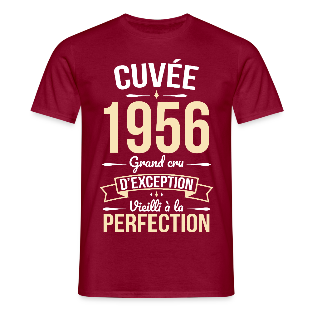 T-shirt anniversaire homme 70 ans – Cuvée 1956, Grand cru d’exception - rouge brique