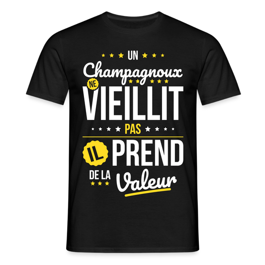 T-shirt Homme - Un Champagnoux ne vieillit pas - noir