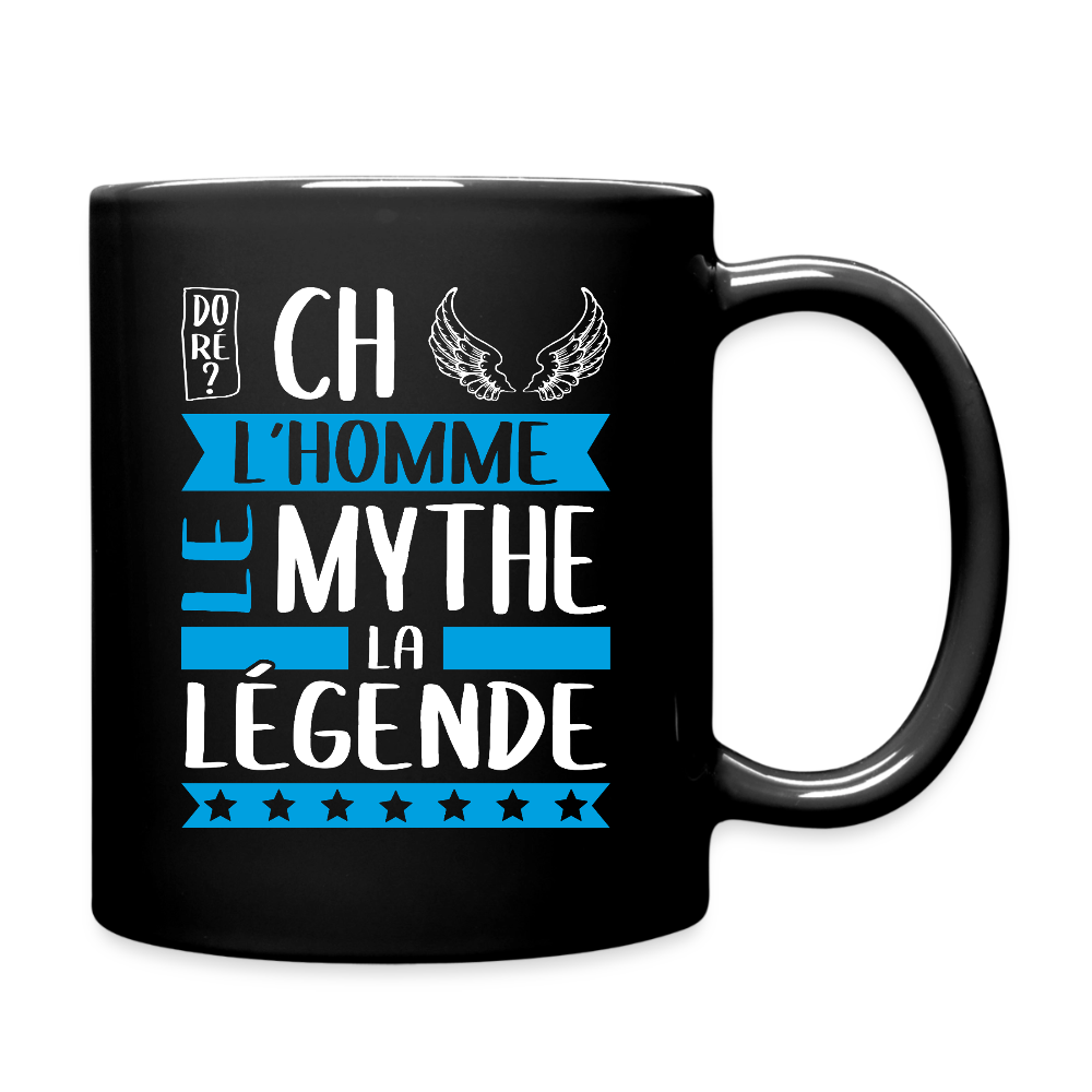 Mug uni Michel rébus – L’homme, le mythe, la légende - noir
