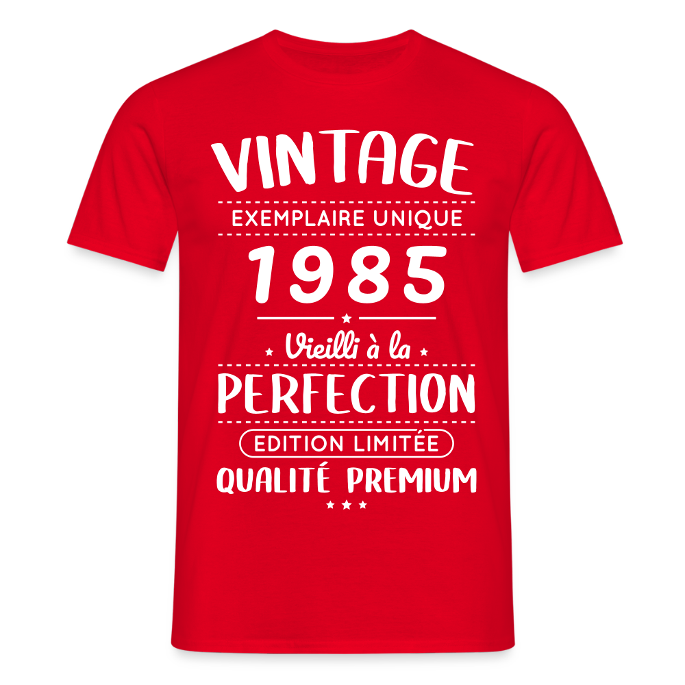 T-shirt Homme - Anniversaire 40 Ans - Vintage 1985 - rouge