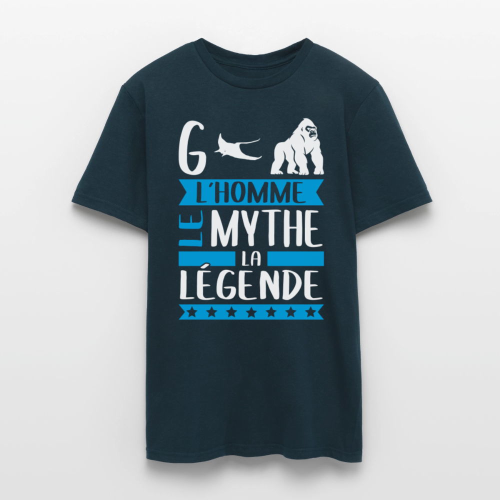 T-shirt homme Grégory rébus – L’homme, le mythe, la légende - marine