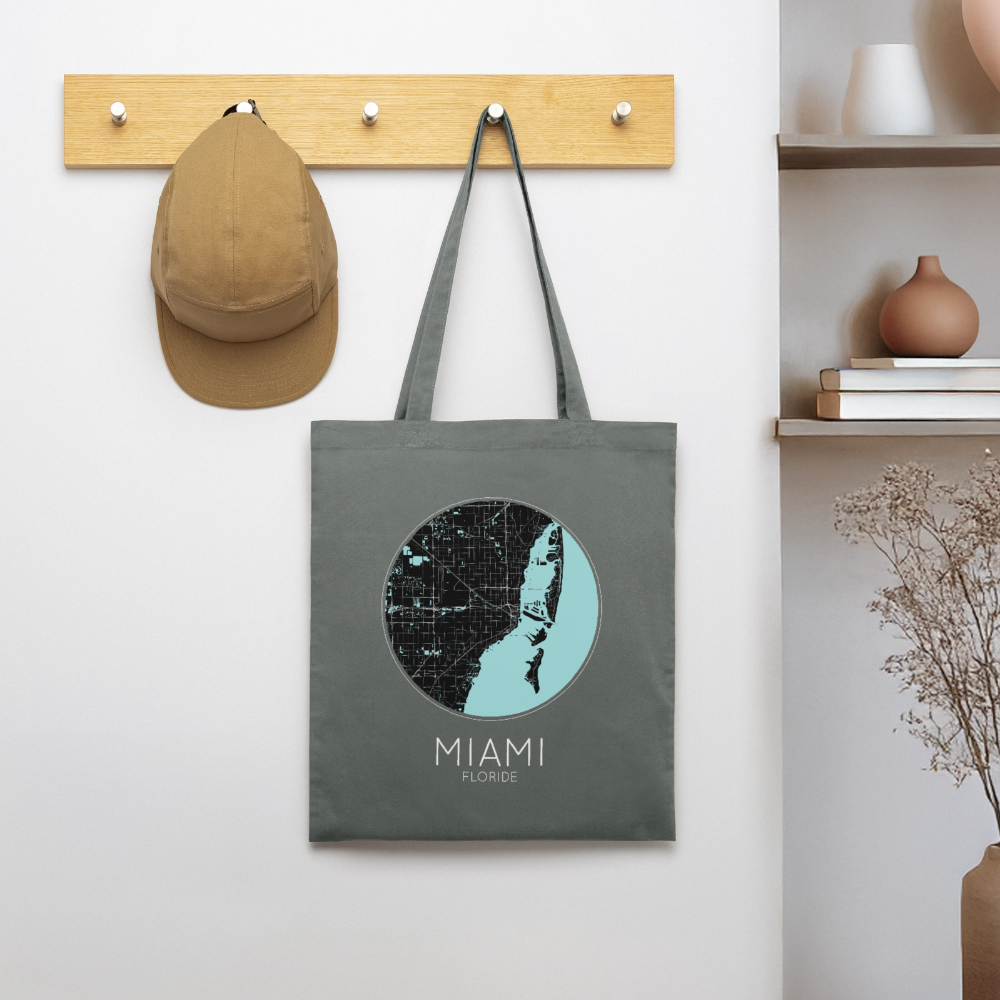 Tote Bag Miami Bio – Plan de Miami - charbon