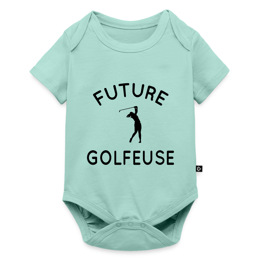 Body Bébé bio manches courtes - Future golfeuse - menthe 