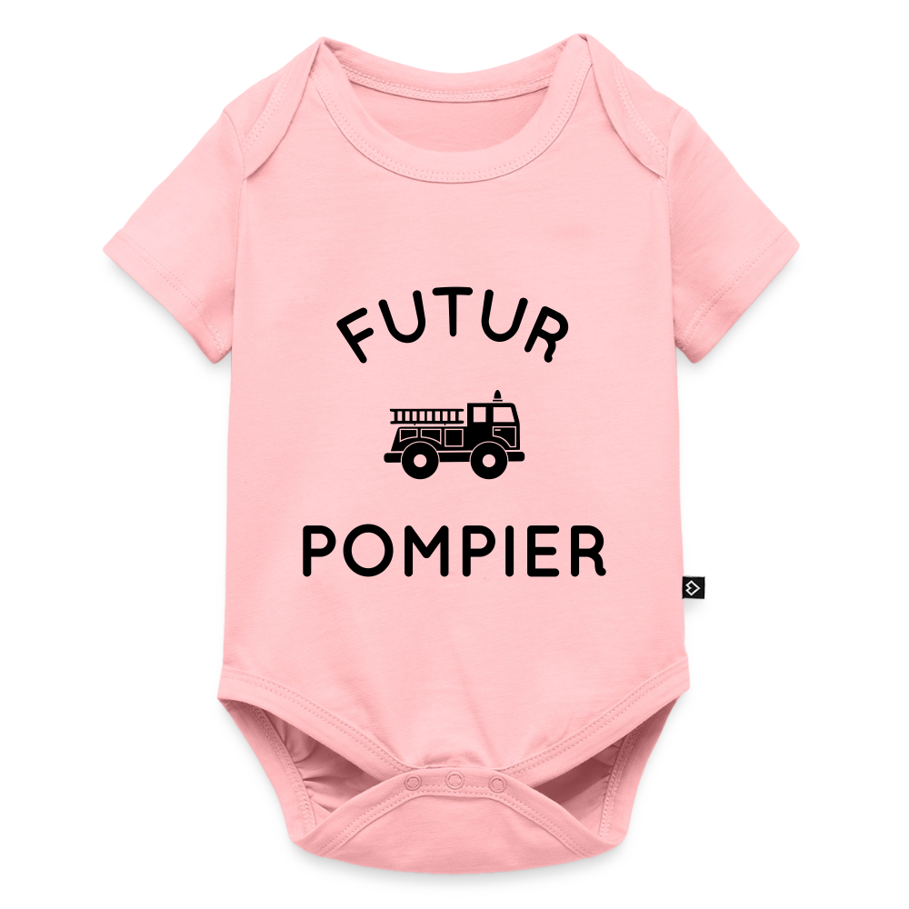 Body Bébé bio manches courtes - Futur pompier - rose