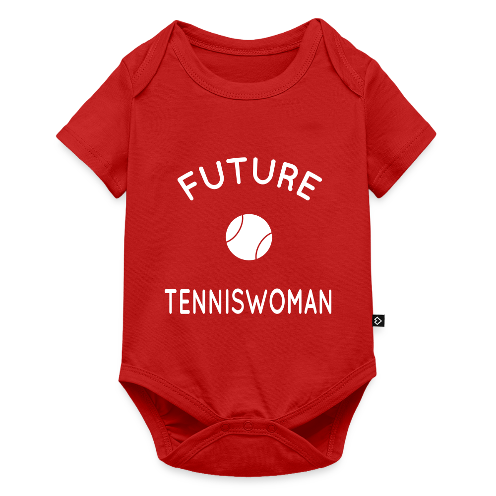 Body Bébé bio manches courtes - Future tenniswoman - rouge