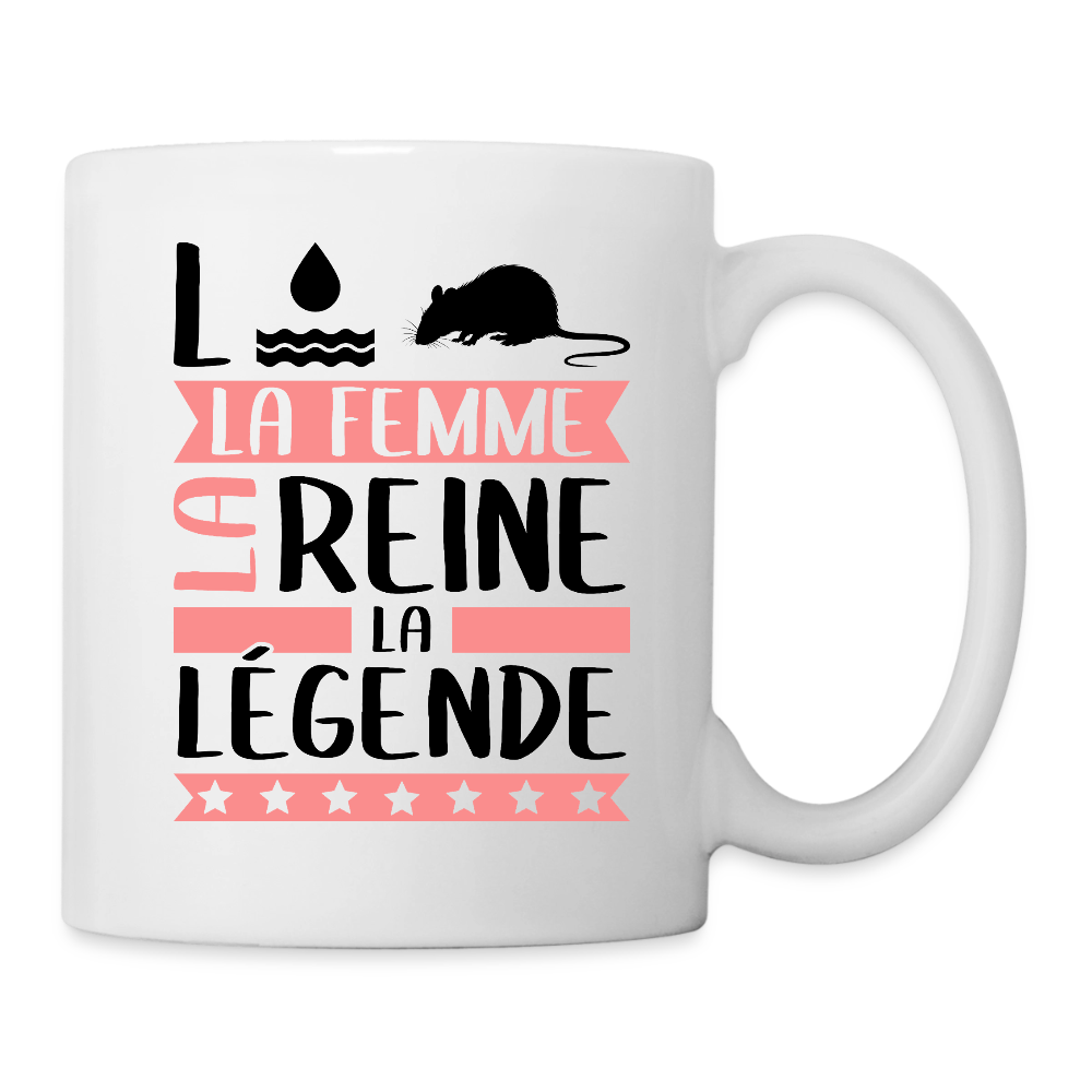 Mug blanc Laura rébus – La femme, la reine, la légende - blanc