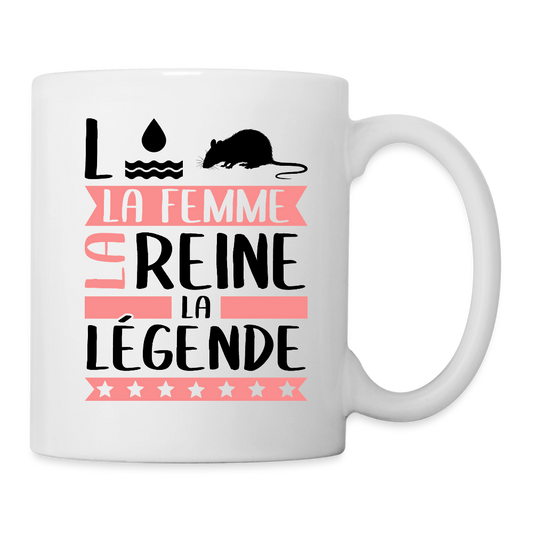 Mug blanc Laura rébus – La femme, la reine, la légende - blanc
