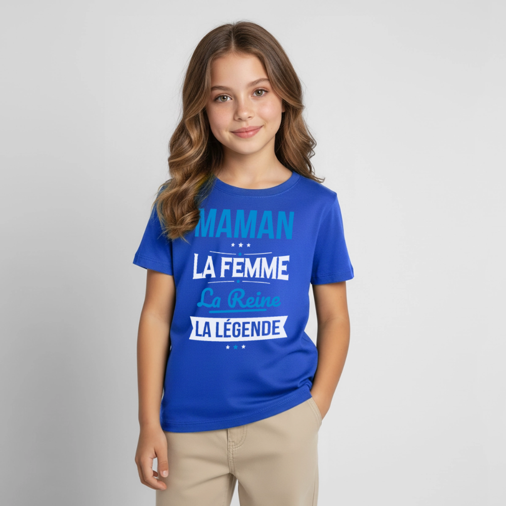T-shirt enfant - Maman, femme, reine, légende - bleu royal