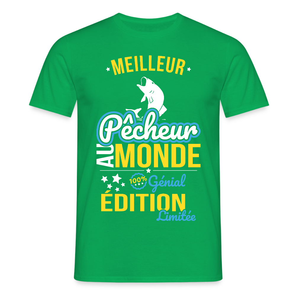 T-shirt Homme - Meilleur Pêcheur au monde - 100% génial - vert