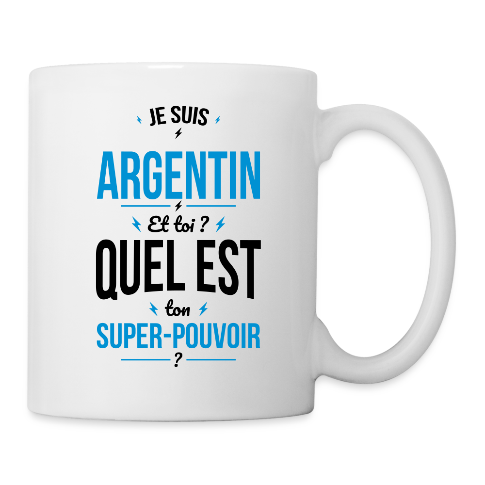 Mug blanc - Je suis Argentin - Super-pouvoir - blanc