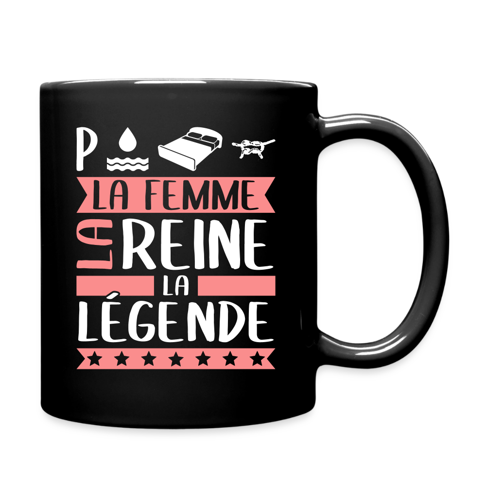 Mug uni Pauline rébus – La femme, la reine, la légende - noir