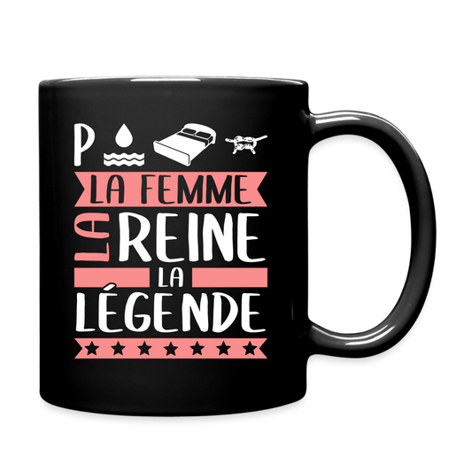 Mug uni Pauline rébus – La femme, la reine, la légende - noir