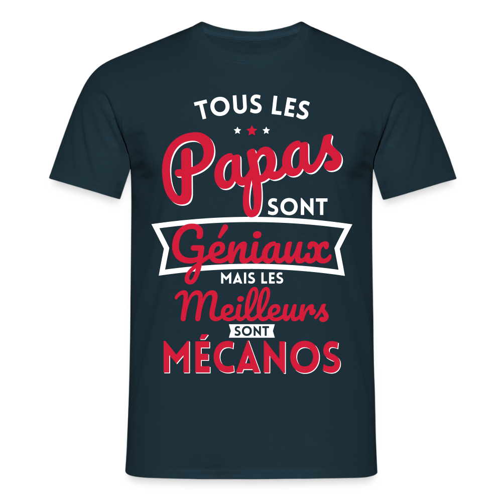 T-shirt Homme - Papas géniaux - Les meilleurs sont mécanos - marine