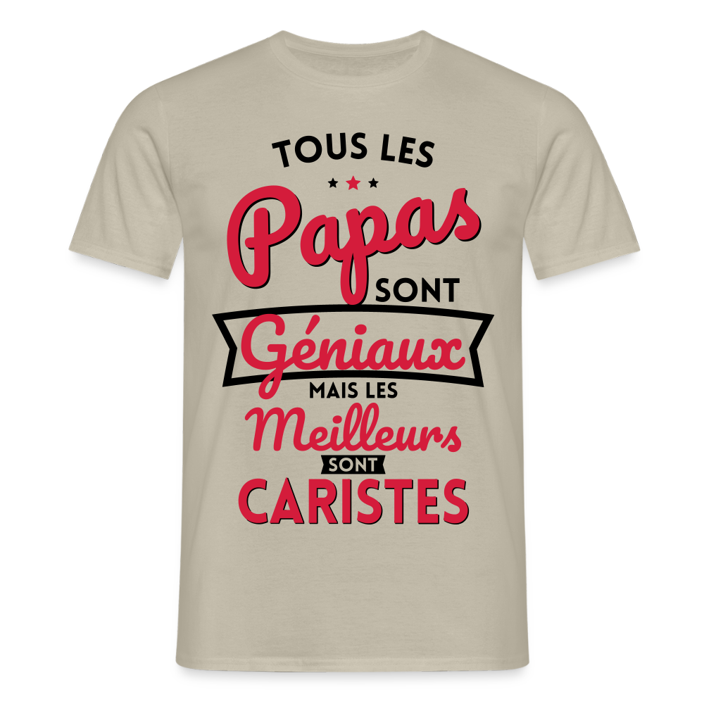 T-shirt Homme - Papas géniaux - Les meilleurs sont caristes - beige sable