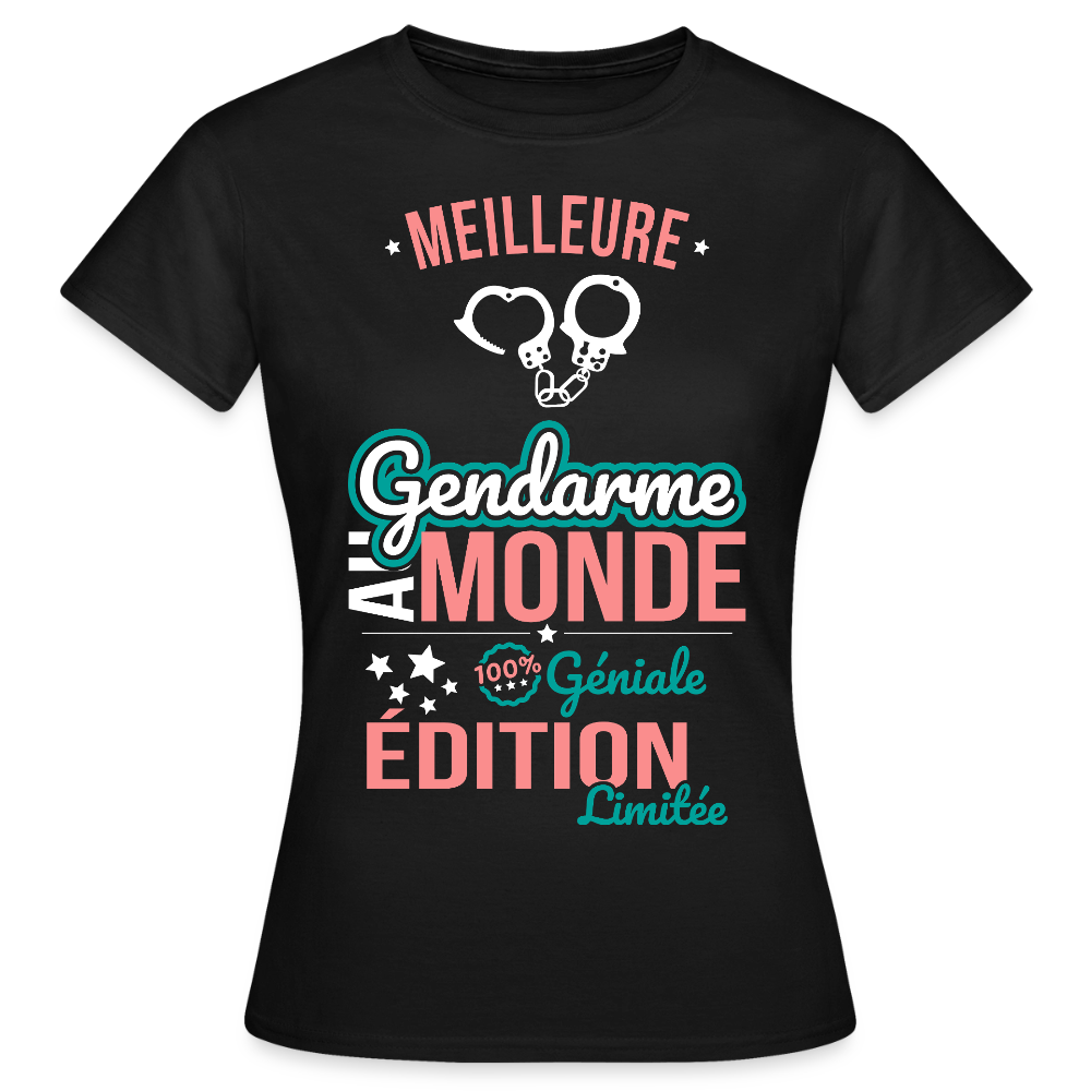 T-shirt Femme - Meilleure gendarme au Monde - noir