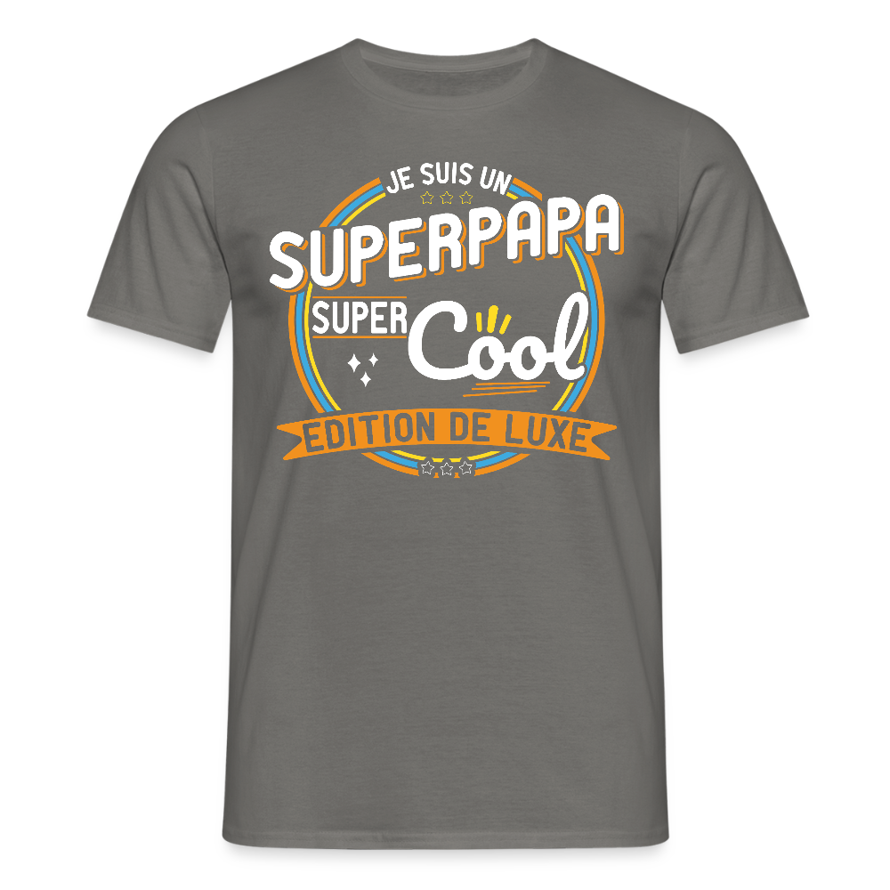 T-shirt Homme - Je suis un Super papa super cool - gris graphite