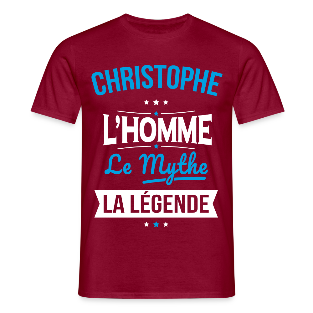 T-shirt Homme - Christophe - l'Homme - le Mythe - la Légende - rouge brique