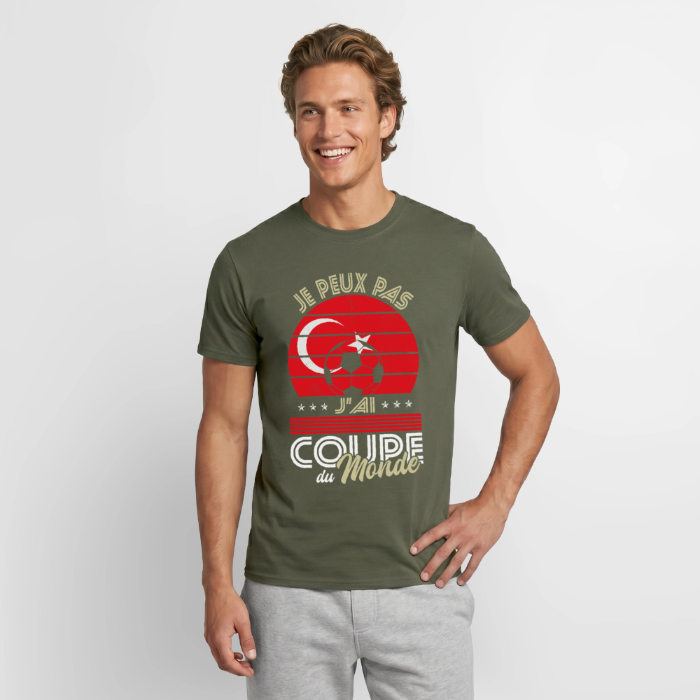 T-shirt Homme - Je peux pas j'ai Coupe du Monde - Turquie - vert militaire