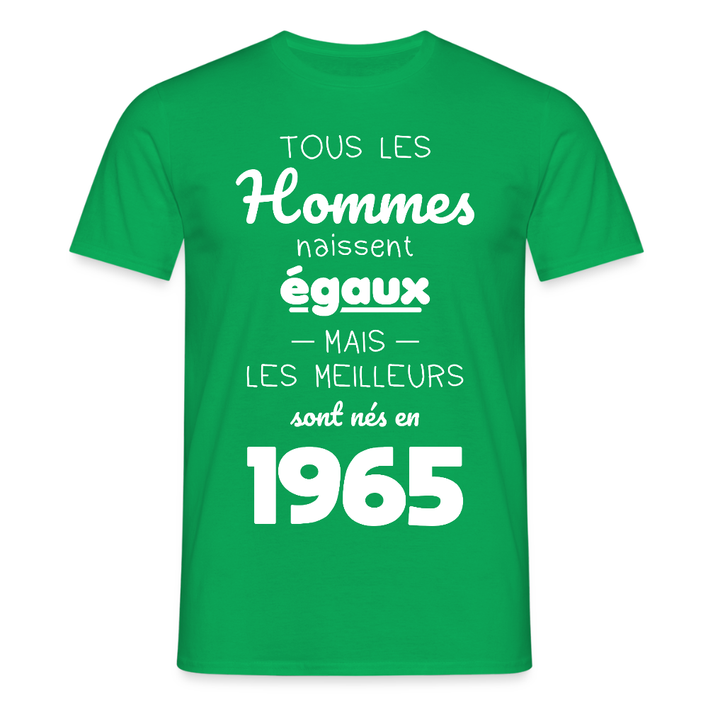 T-shirt Homme - Anniversaire 60 Ans - Les meilleurs sont nés en 1965 - vert