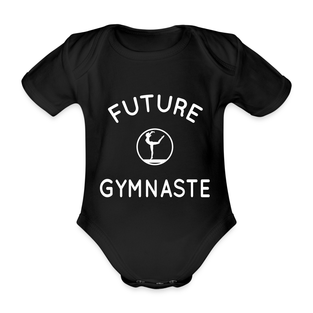 Body Bébé bio manches courtes - Future gymnaste - noir
