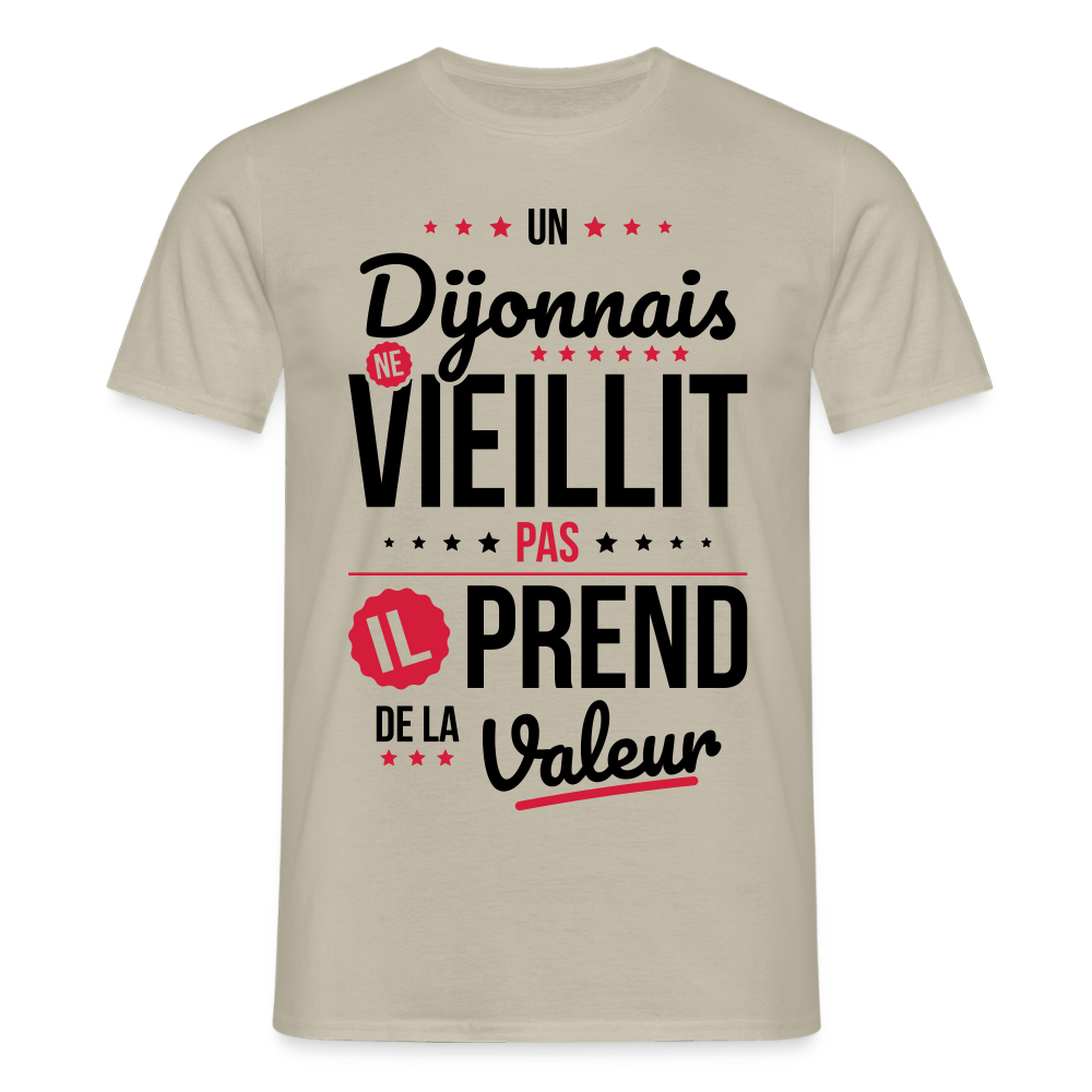 T-shirt Homme - Un Dijonnais ne vieillit pas - beige sable