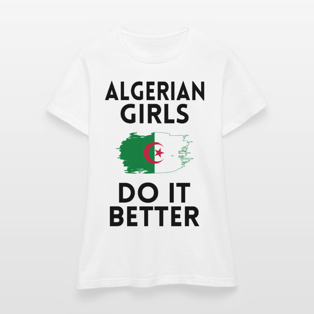 T-shirt femme coloris clair - Algerian Girls Do It Better - blanc