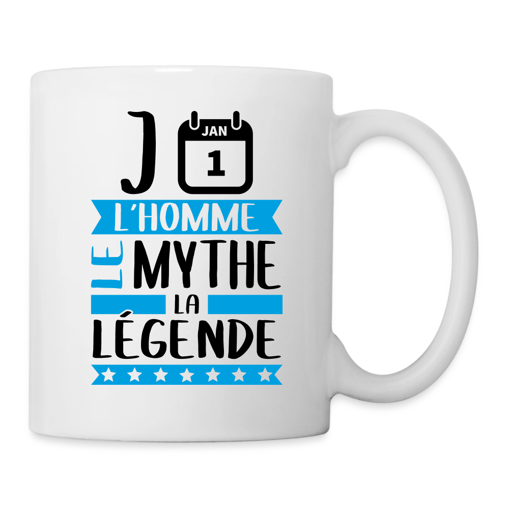 Mug blanc Jean rébus – L’homme, le mythe, la légende - blanc