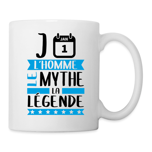 Mug blanc Jean rébus – L’homme, le mythe, la légende - blanc