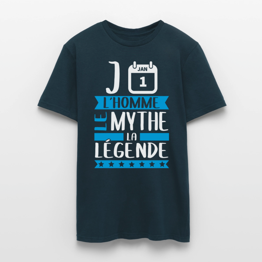T-shirt homme Jean rébus – L’homme, le mythe, la légende - marine