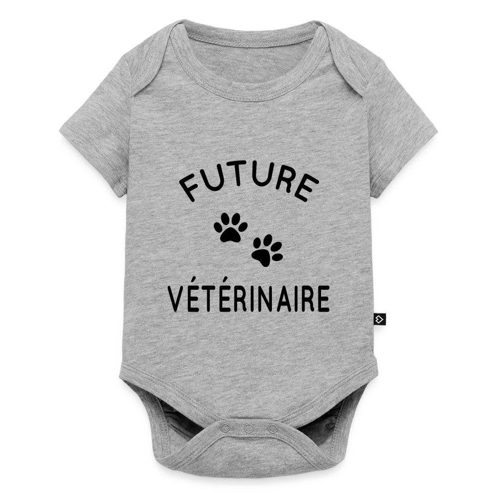 Body Bébé bio manches courtes - Future vétérinaire - gris chiné