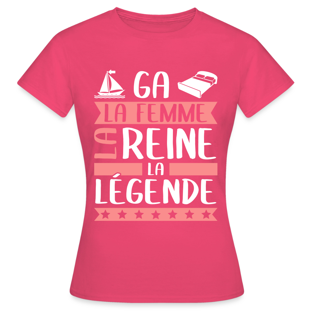 T-shirt femme Magalie rébus – La femme, la reine, la légende - rose azalée