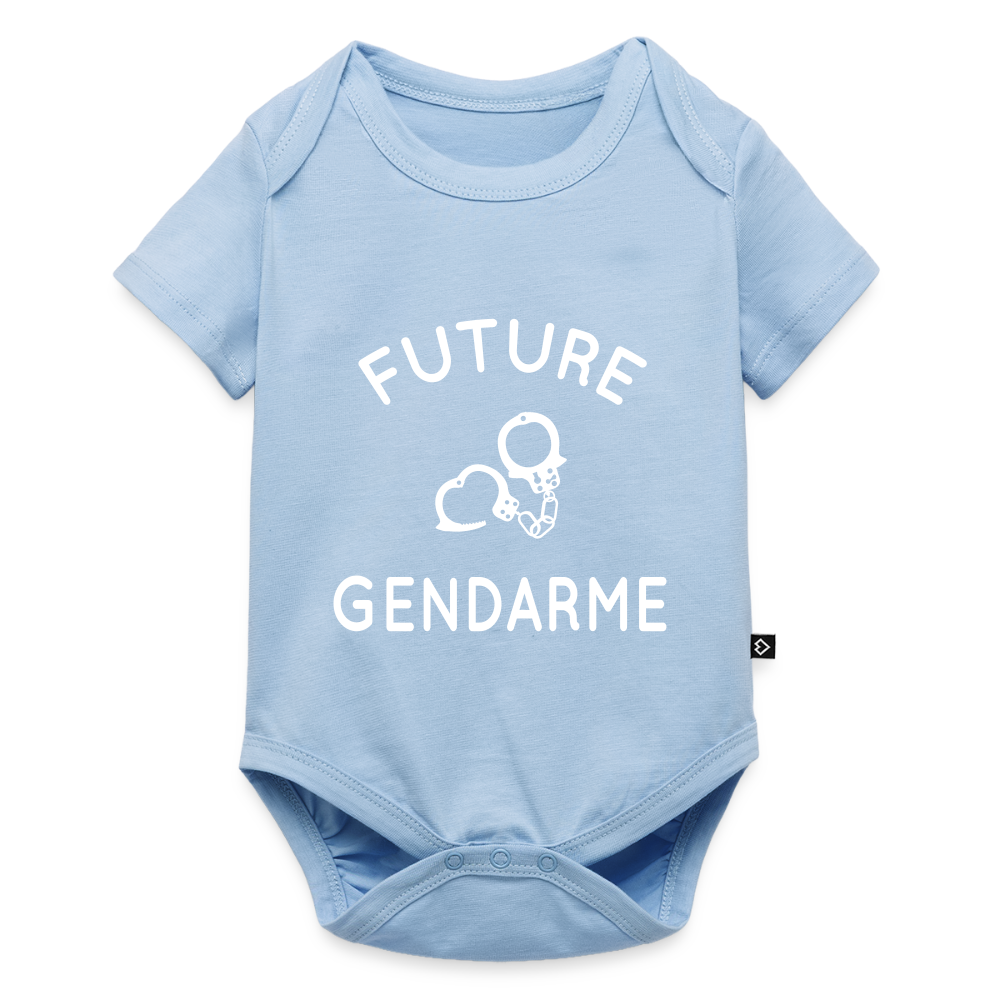 Body Bébé bio manches courtes - Future gendarme - bleu clair