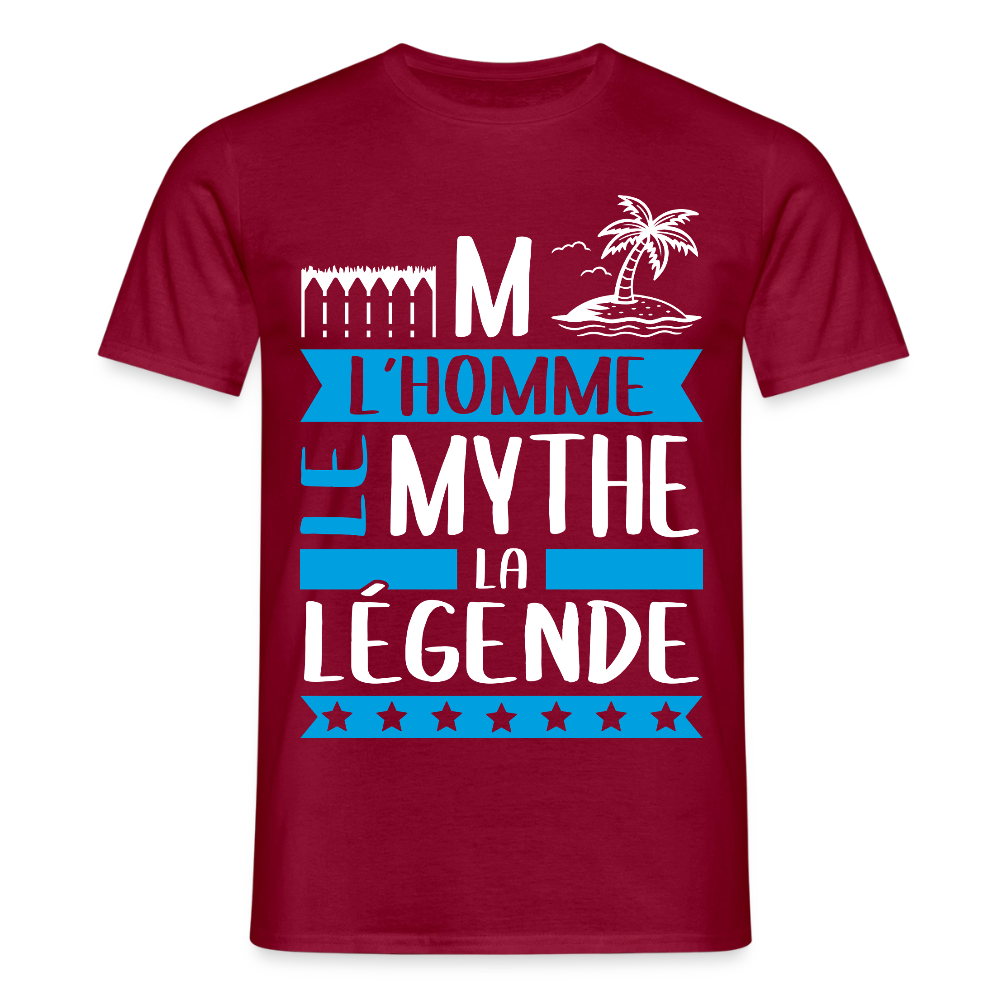 T-shirt homme Emile rébus – L’homme, le mythe, la légende - rouge brique