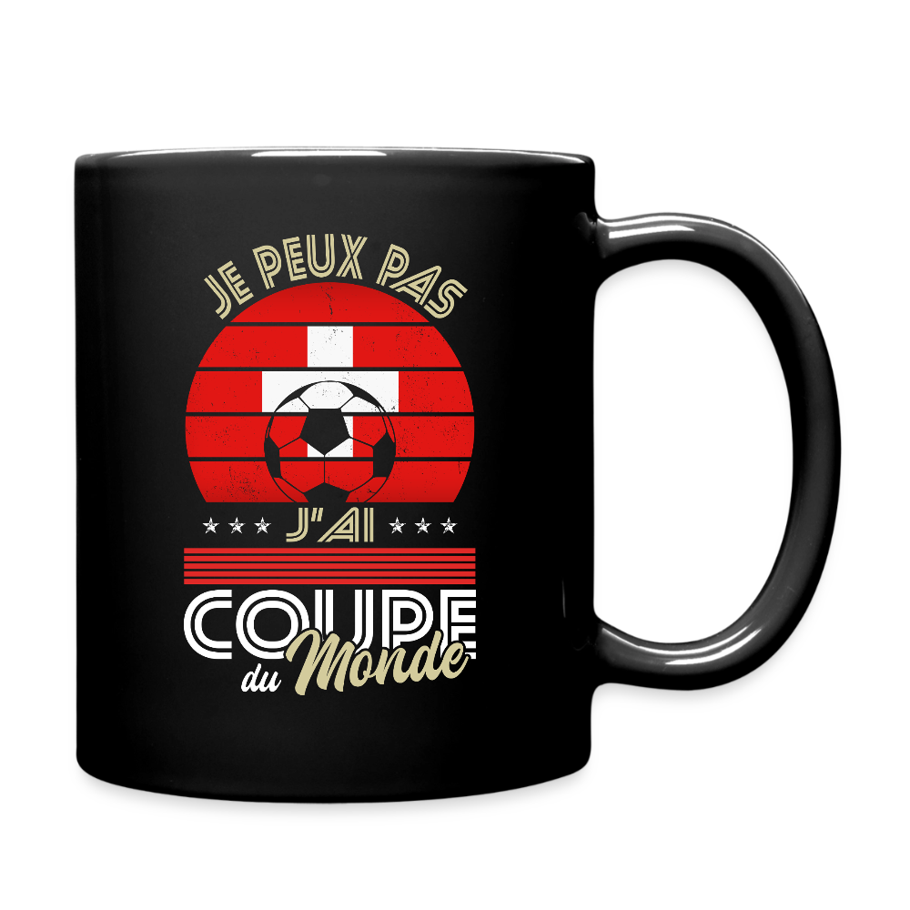 Mug uni - Je peux pas j'ai Coupe du Monde - Suisse - noir