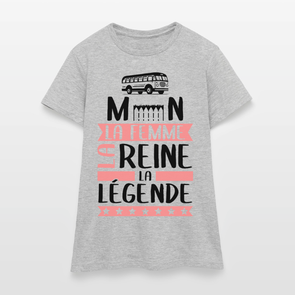T-shirt femme coloris clair Carmen en rébus – La femme, la reine, la légende - gris chiné