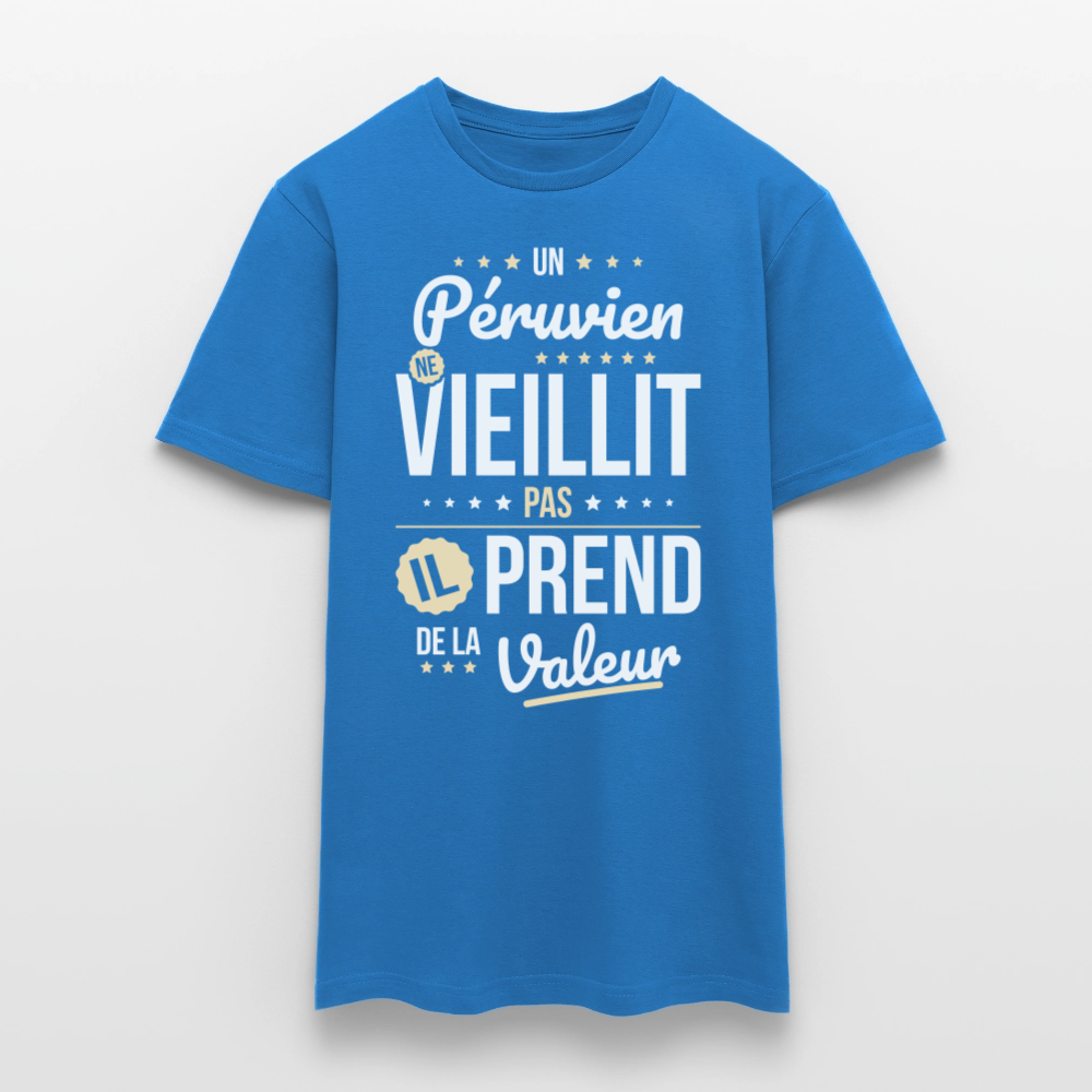 T-shirt Homme - Un Péruvien ne vieillit pas - bleu royal