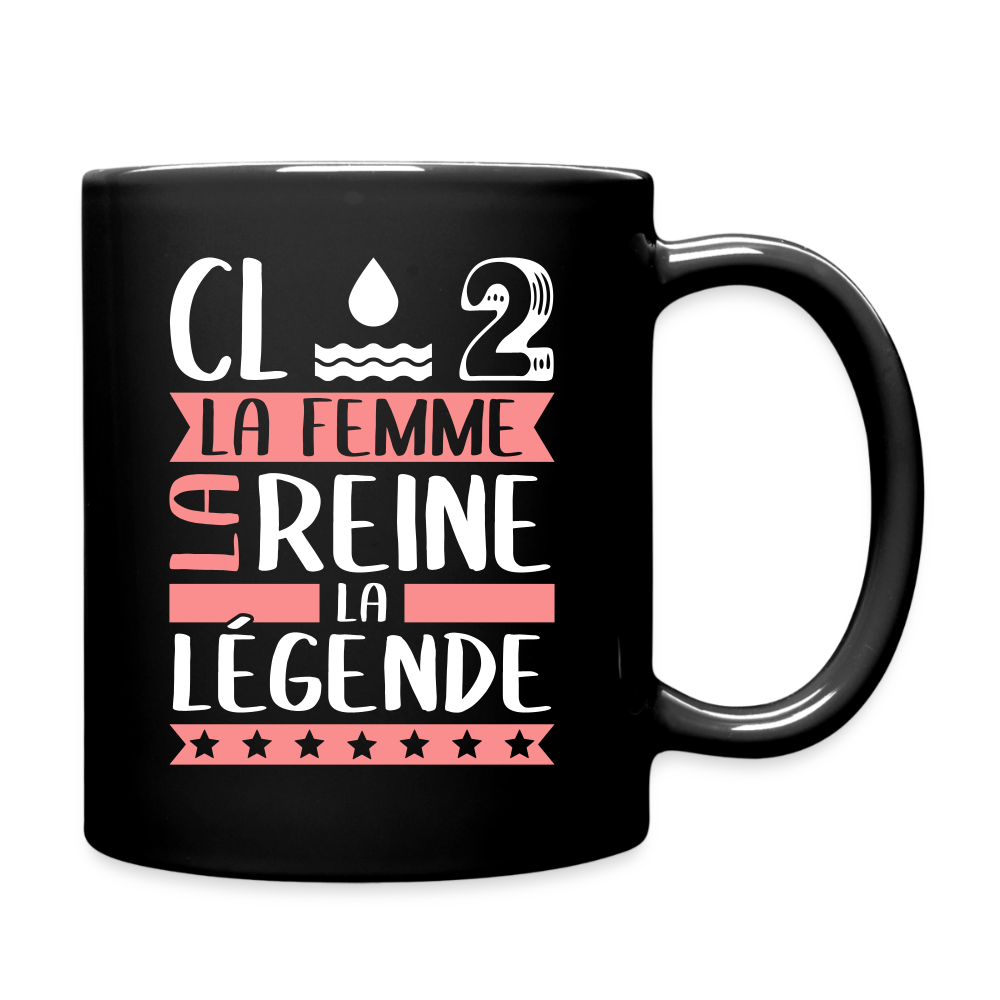 Mug uni Claude rébus – La femme, la reine, la légende - noir