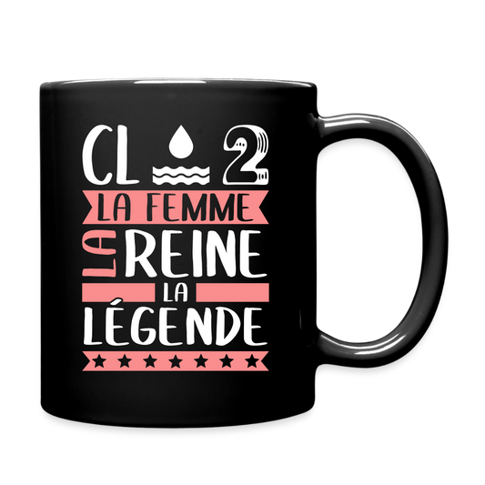 Mug uni Claude rébus – La femme, la reine, la légende - noir