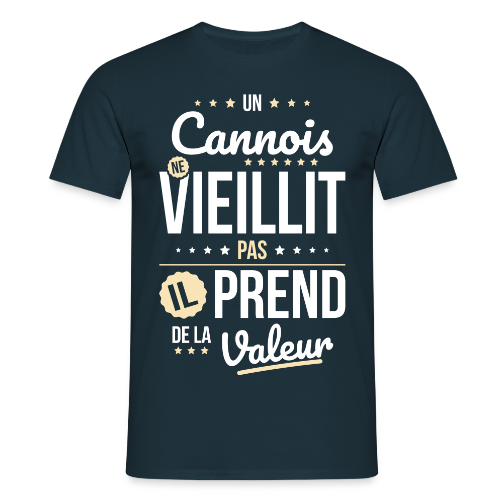 T-shirt Homme - Un Cannois ne vieillit pas - marine