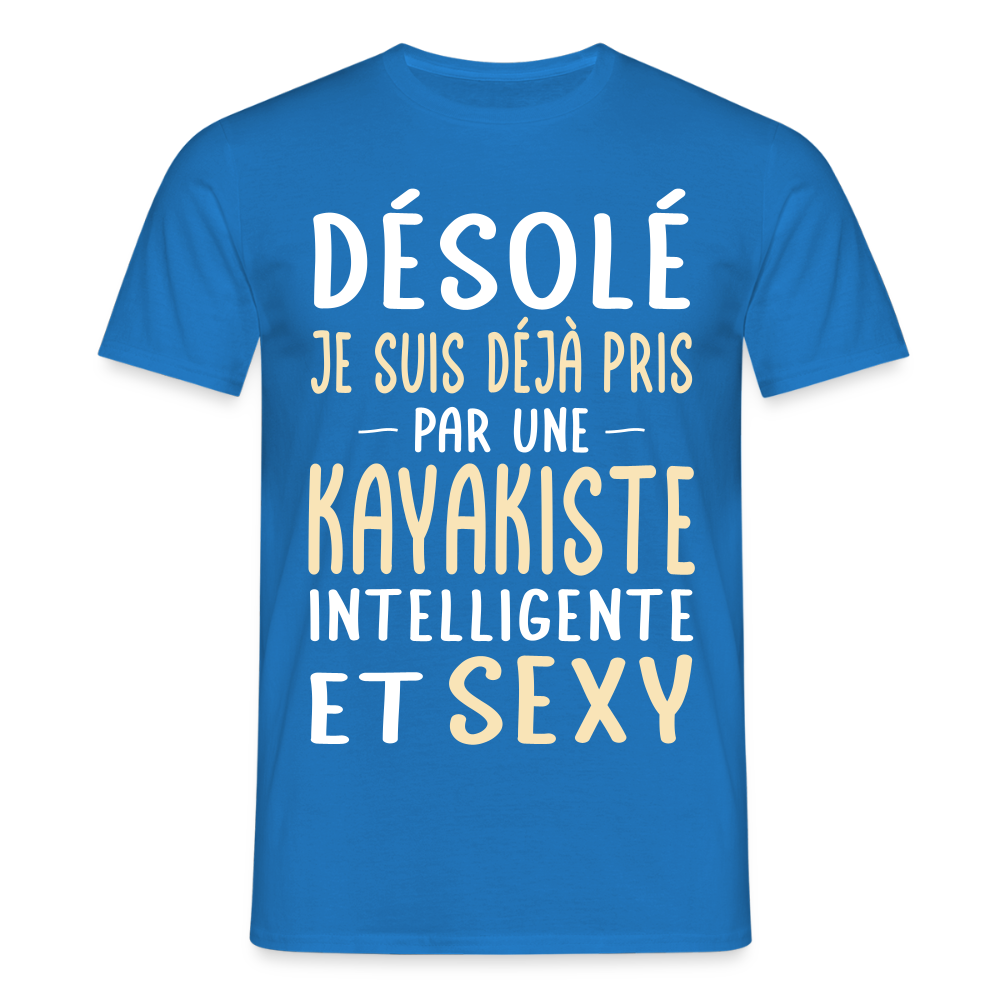 T-shirt Homme - Je suis pris par une kayakiste intelligente et sexy - bleu royal