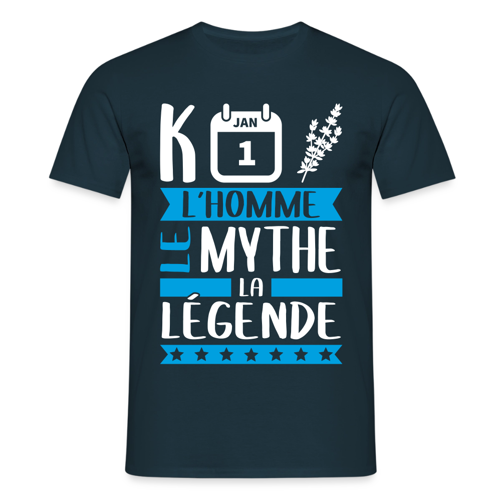 T-shirt homme Quentin rébus – L’homme, le mythe, la légende - marine