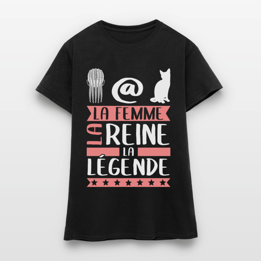 T-shirt femme Natacha rébus – La femme, la reine, la légende - noir