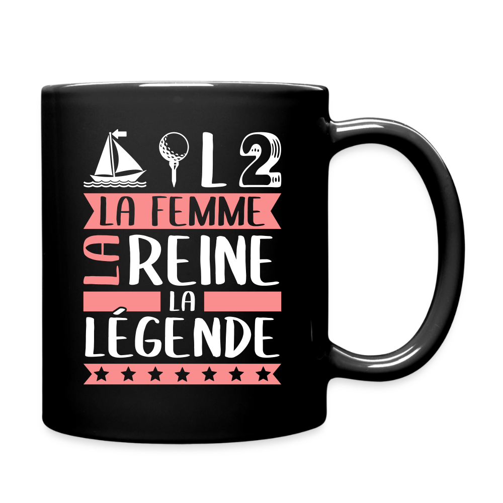 Mug uni Mathilde rébus – La femme, la reine, la légende - noir
