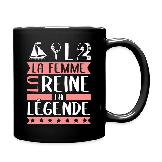 Mug uni Mathilde rébus – La femme, la reine, la légende - noir